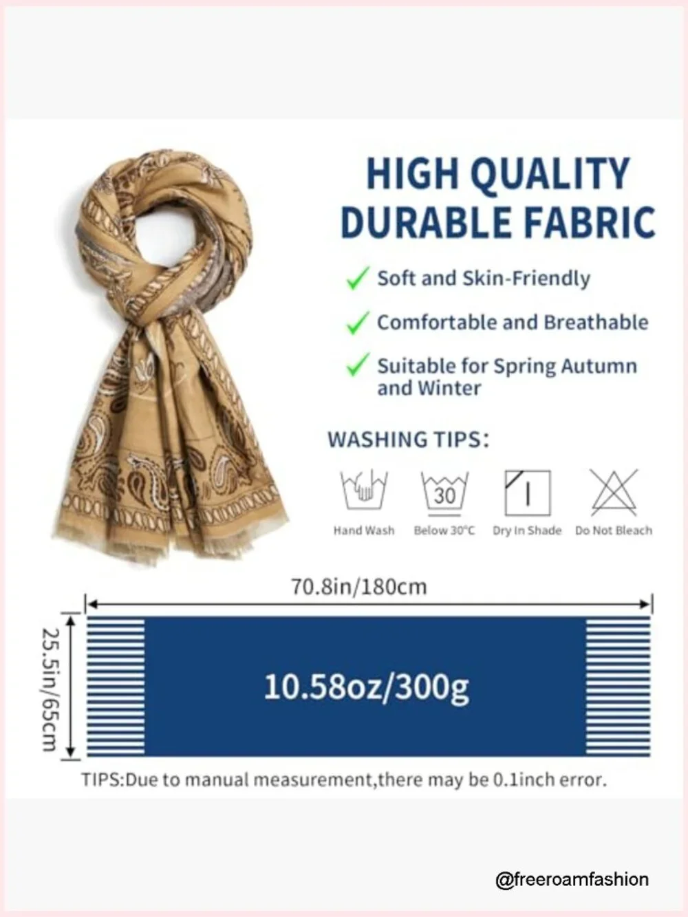 Reversible Pashmina Shawl Wrap Faux Cashmere Winter Scarf Lightweight